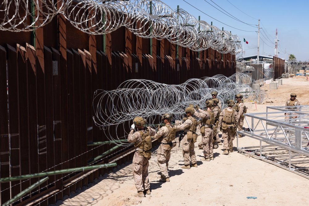 Marines reinforce Yuma border barrier