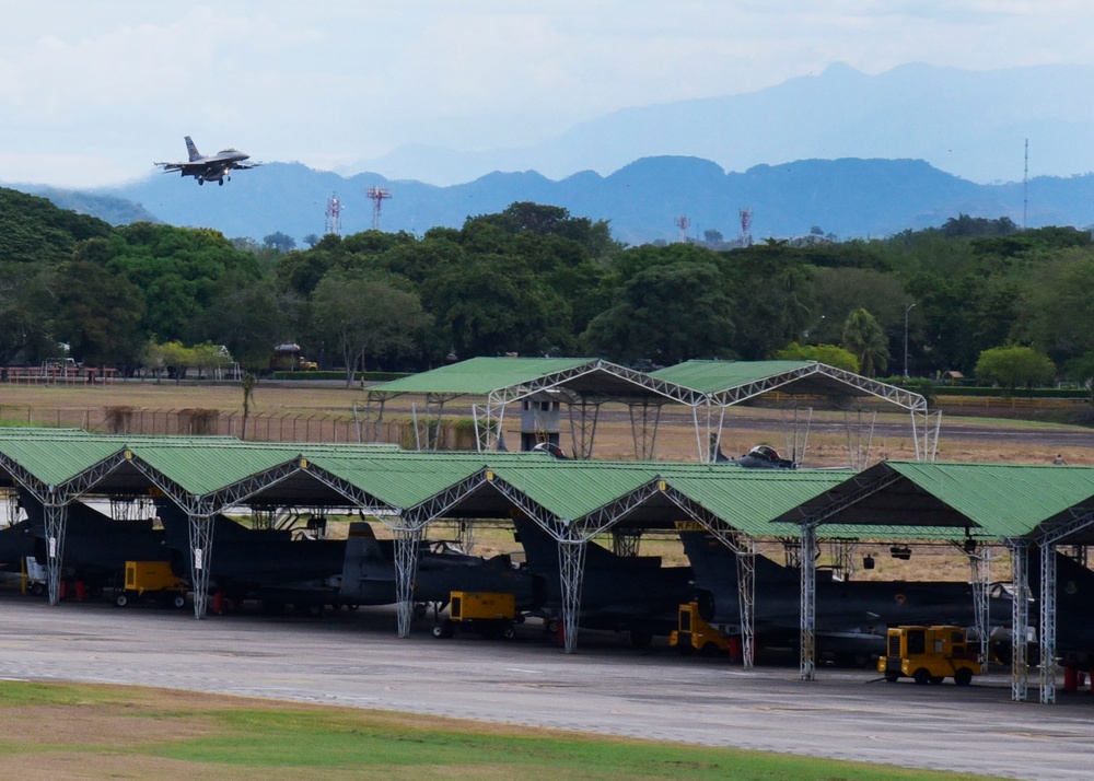 Colombian, U.S. Fighter Jets fly over Palanquero Air Base