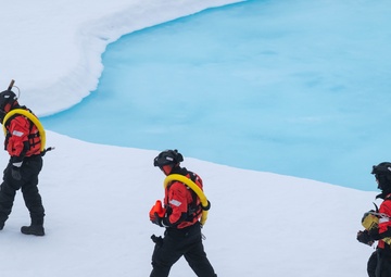 U.S. Coast Guard Cutter Healy conducts ice rescue training in Arctic Ocean
