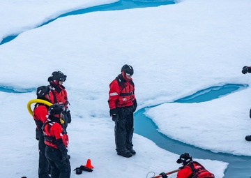 U.S. Coast Guard Cutter Healy conducts ice rescue training in Arctic Ocean