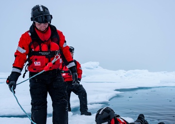 U.S. Coast Guard Cutter Healy conducts ice rescue training in Arctic Ocean