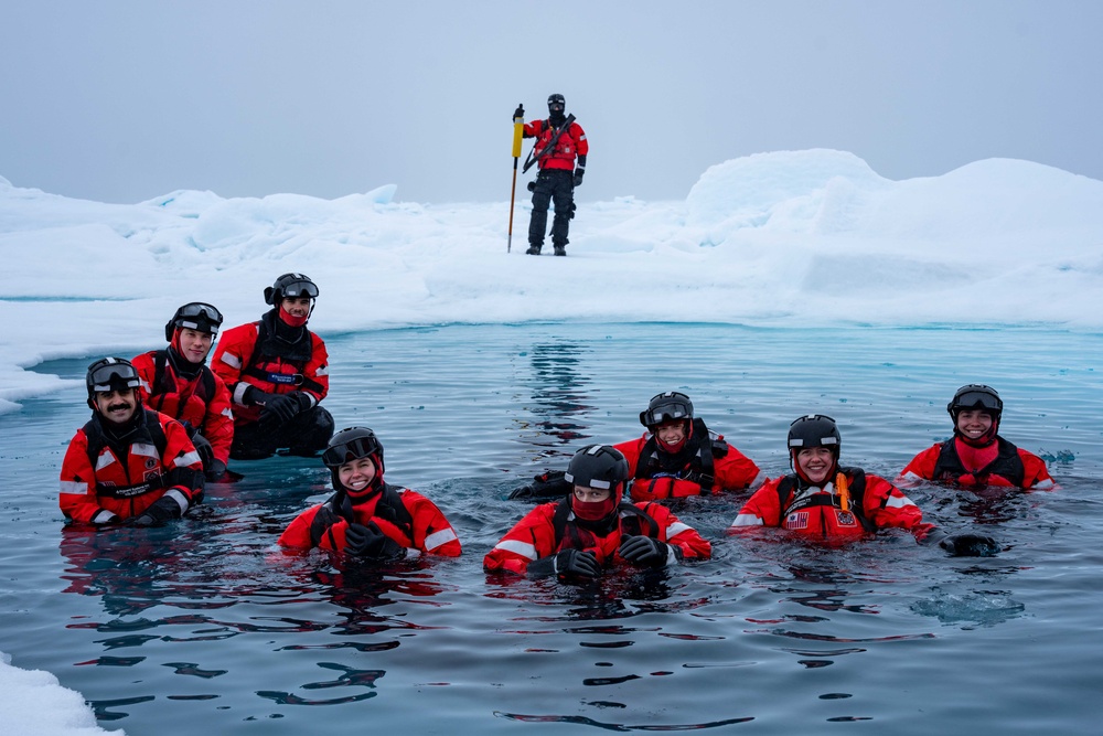 U.S. Coast Guard Cutter Healy conducts ice rescue training in Arctic Ocean