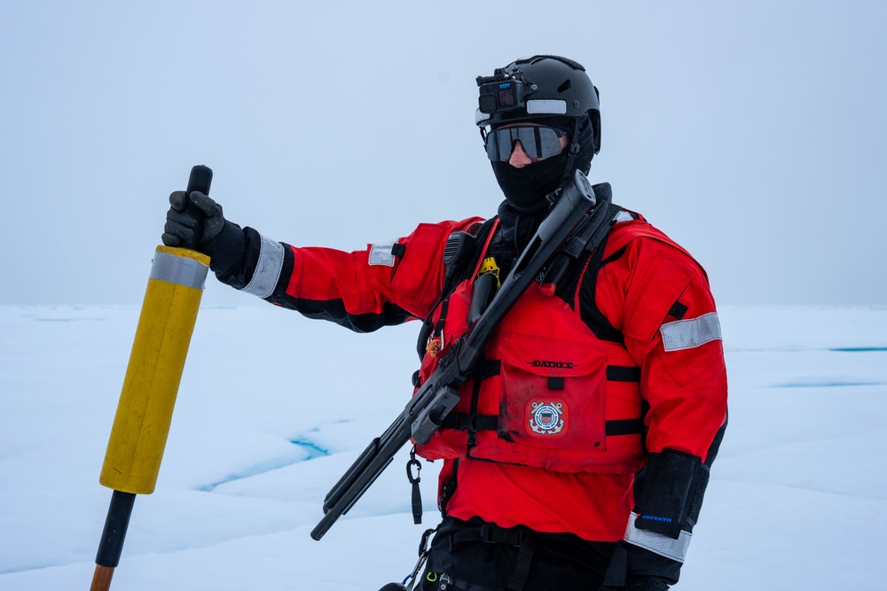 U.S. Coast Guard Cutter Healy conducts ice rescue training in Arctic Ocean