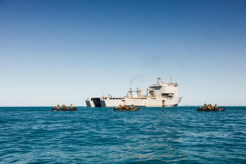 U.S. Marines with 1st Recon Bn. rehearse beach landings during Black Jack 25