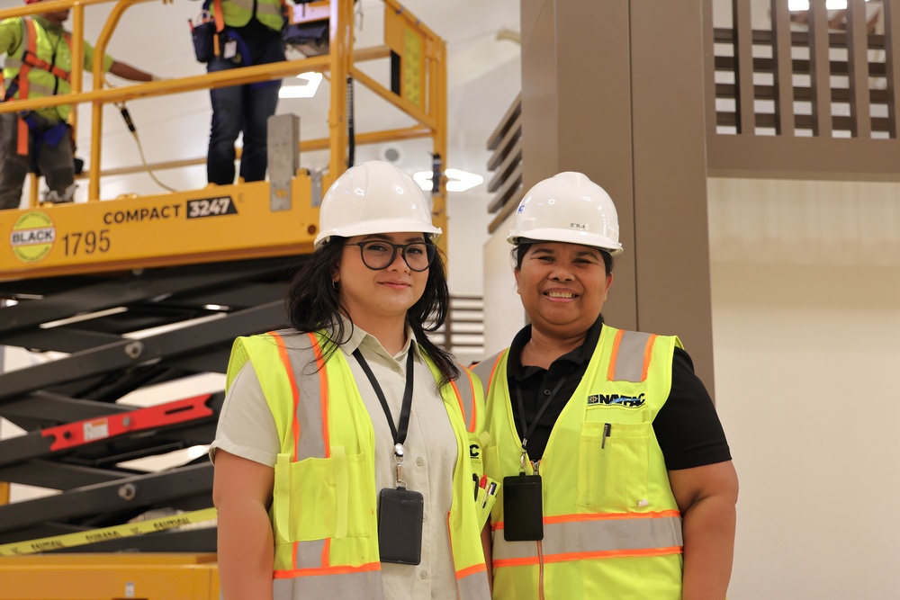 NAVFAC Staff Pose for a Photo During a Walkthrough of a Dining Facility on Camp Blaz