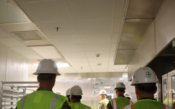 Marines Tour A New Dining Facility with the Officer in Charge of Construction