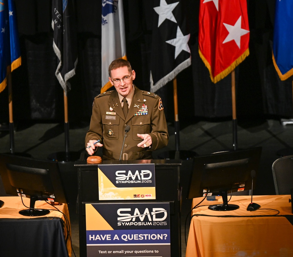Col. Guy Yelverton speaks on PEO Missiles and Space at the 2025