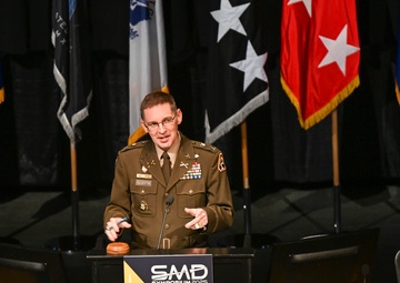 Col. Guy Yelverton speaks on PEO Missiles and Space at the 2025