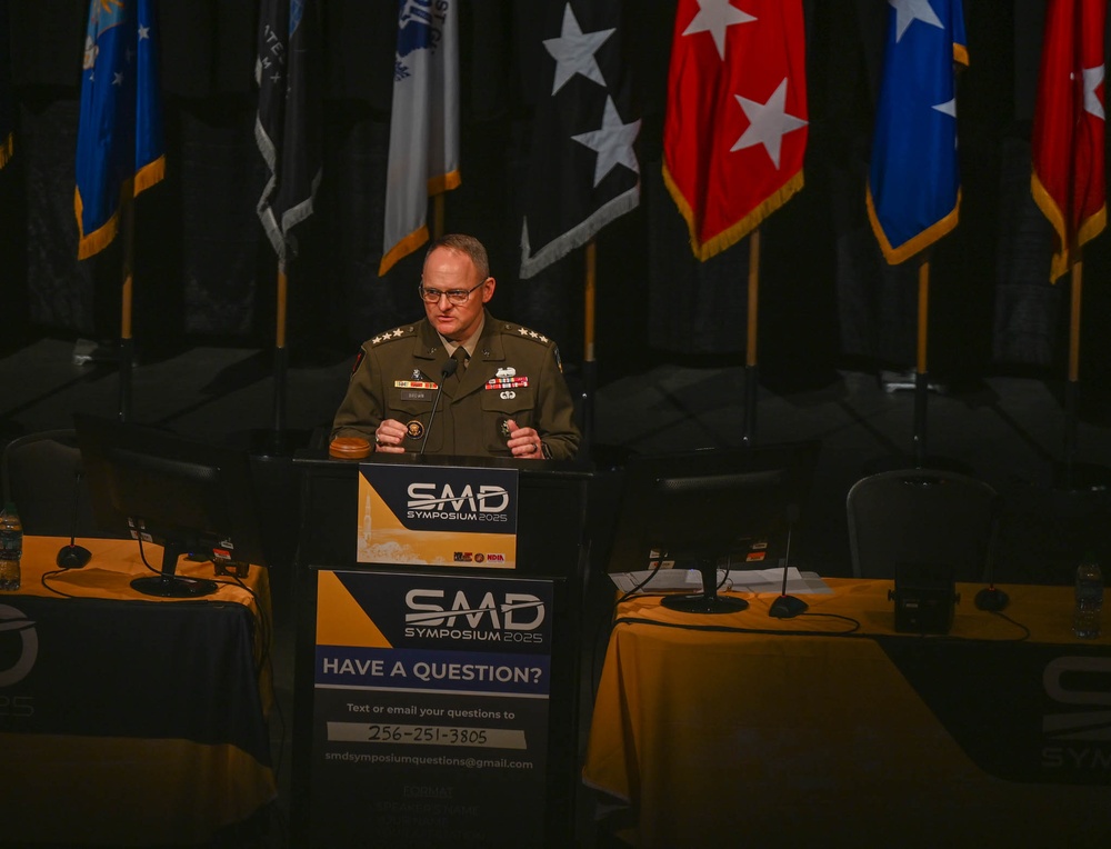 Lt. Gen. Miles Brown gives an Army Futures Command Update at the 2025 SMD Symposium