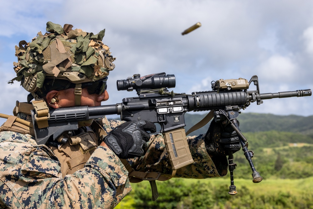 3d Intelligence Battalion Marines conduct live fire and maneuver range