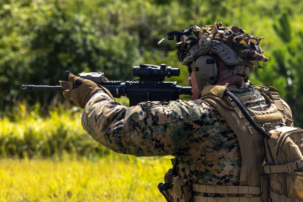 3d Intelligence Battalion Marines conduct live fire and maneuver range