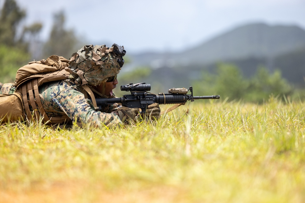 3d Intelligence Battalion Marines conduct live fire and maneuver range