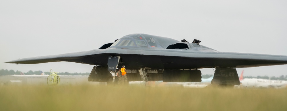 B-2 Spirit aircrews swap during Northern Strike 2025