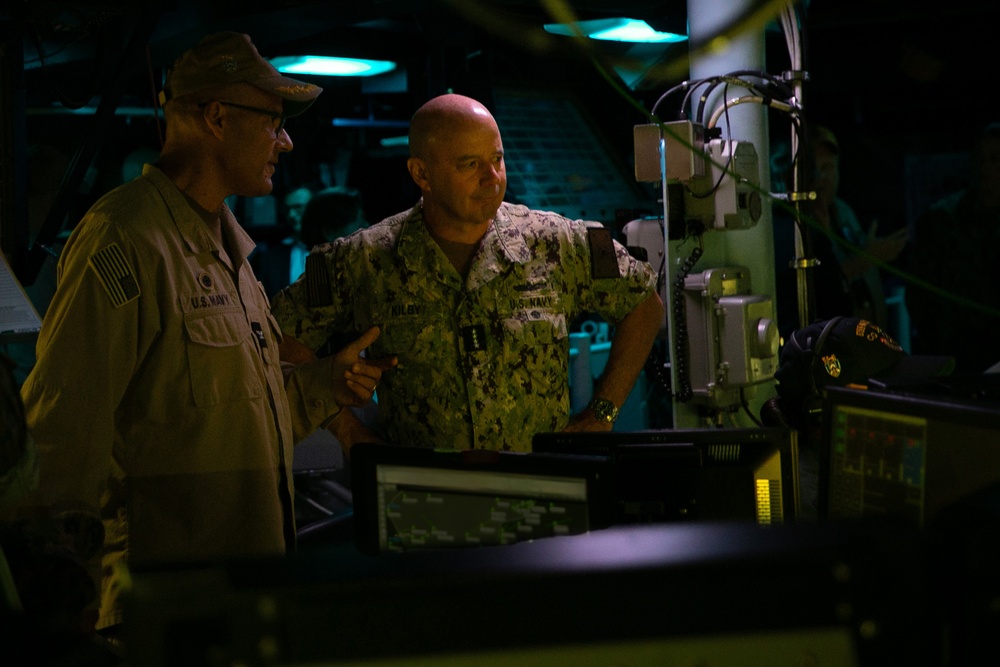 VCNO Adm. Jim Kilby Visits USS Normandy During LSE 25