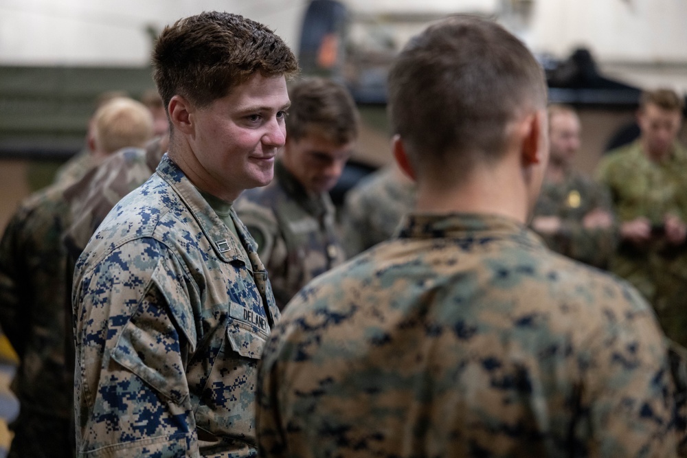 U.S. Marines with 1st Recon Bn., partner forces attend operations order brief