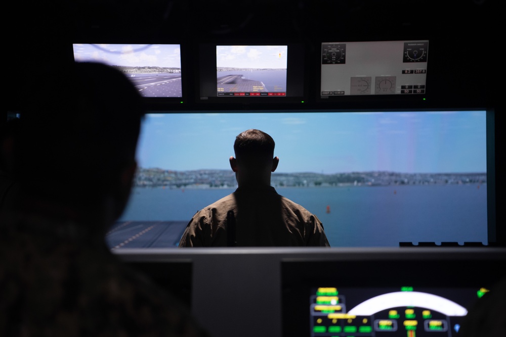 Reagan Sailors Conduct Navigation Simulator Training