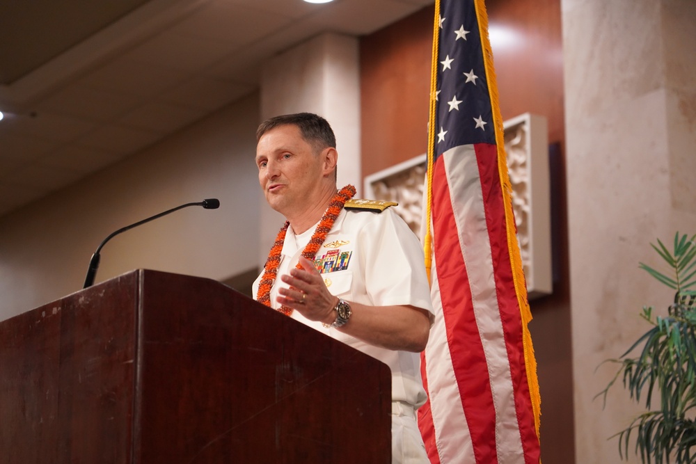 Rear Adm. Chris Cavanaugh, Commander, Submarine Forces U.S. Pacific Fleet, Welcome Shipyard’s Newest Tradespeople