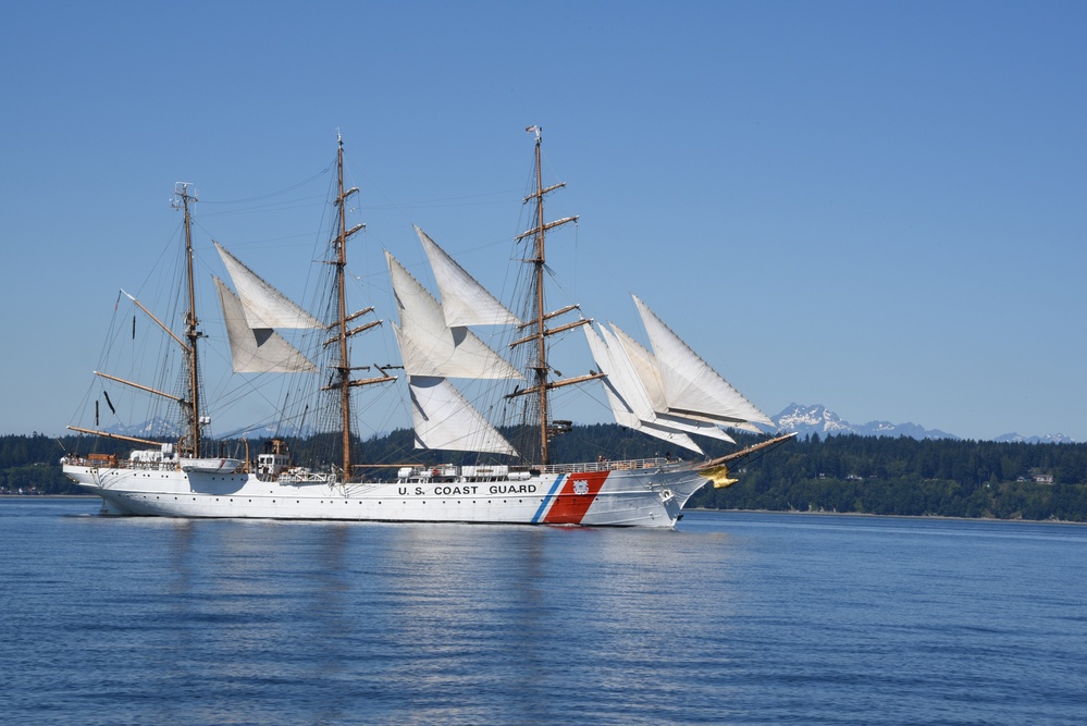 U.S. Coast Guard Cutter Eagle departs Seattle