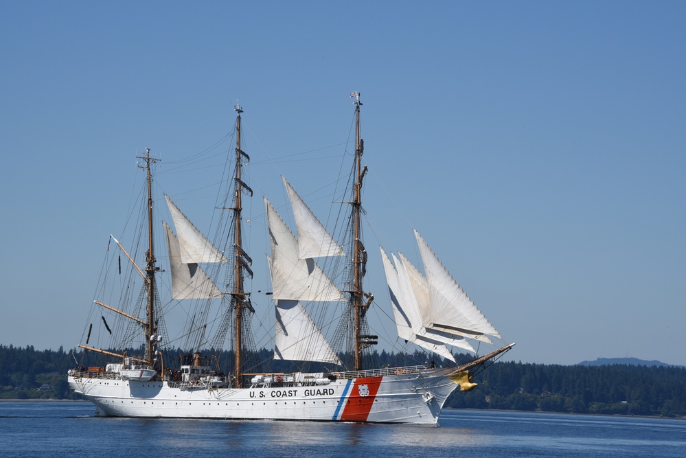 U.S. Coast Guard Cutter Eagle departs Seattle