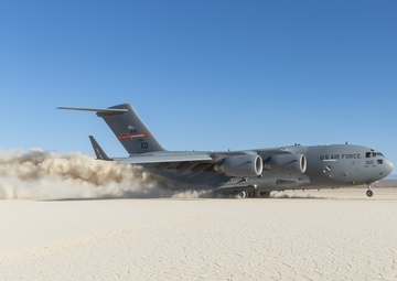 C-17 lands on historic Rogers Dry Lake at Edwards Air Force Base