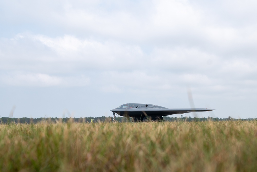 B-2 Spirit aircrews swap during Northern Strike 2025