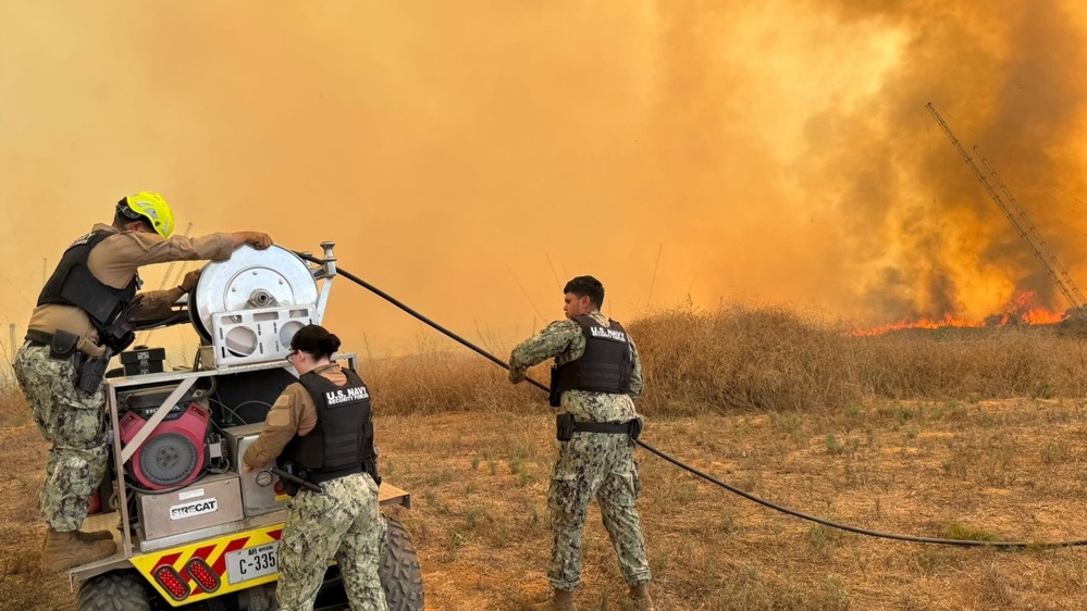 Navy Sailors Fight Local Forest Fires at Navy Transmitter Facility Niscemi