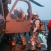 Sailors aboard the USS John Finn conduct a crash and salvage drill in the Indian Ocean