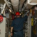 Sailors aboard the USS John Finn conduct a general quarters drill in the Andaman Sea