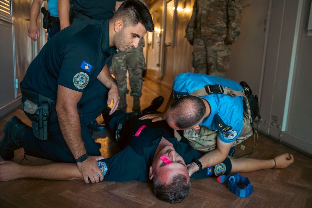 KFOR RC-E provide Kosovo Police a U.S. Army’s Tactical Combat Casualty Care course