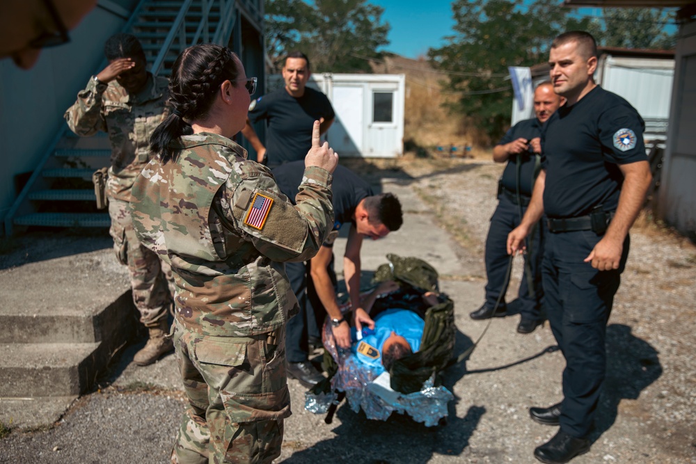 KFOR RC-E provides Kosovo Police a U.S. Army’s Tactical Combat Casualty Care course