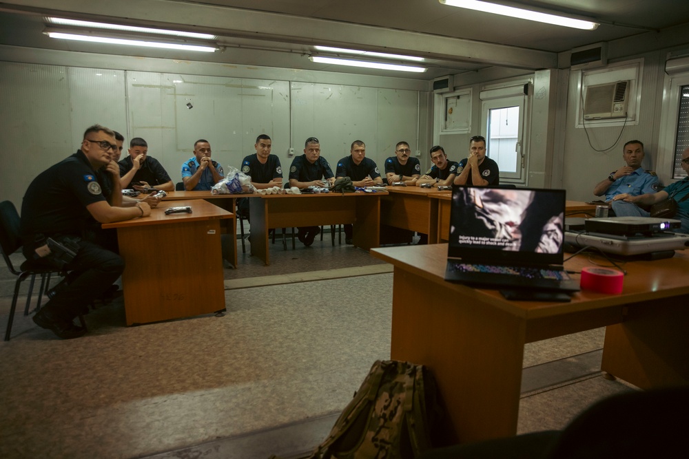 KFOR RC-E provides Kosovo Police a U.S. Army’s Tactical Combat Casualty Care course
