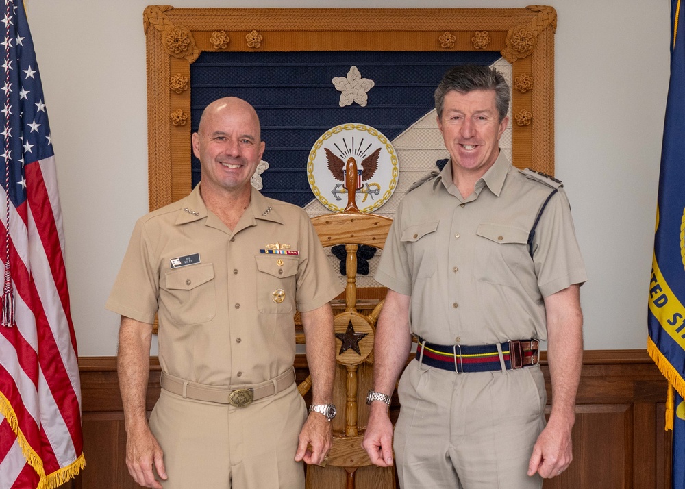 ACNO Adm. Jim Kilby Meets UK Royal Navy 1SL Gen. Sir Gwyn Jenkins