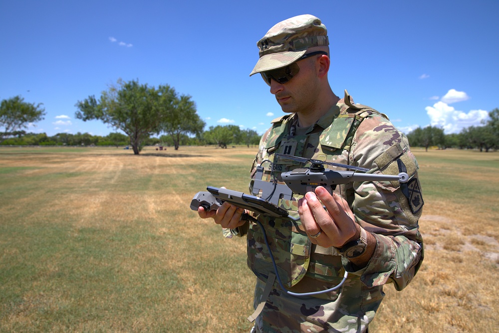 Army National Guard Military Police operate Black Hornet Drones in McAllen, Texas