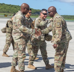 Command Sgt. Maj. Kent S. Bellot greets Command Sgt. Maj. Major Gregory Betty [Image 1 of 5]