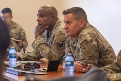 Sgt. Maj. of the Army Michael R. Weimer and Command Sgt. Maj. Gregory Betty listen to a brief [Image 3 of 5]