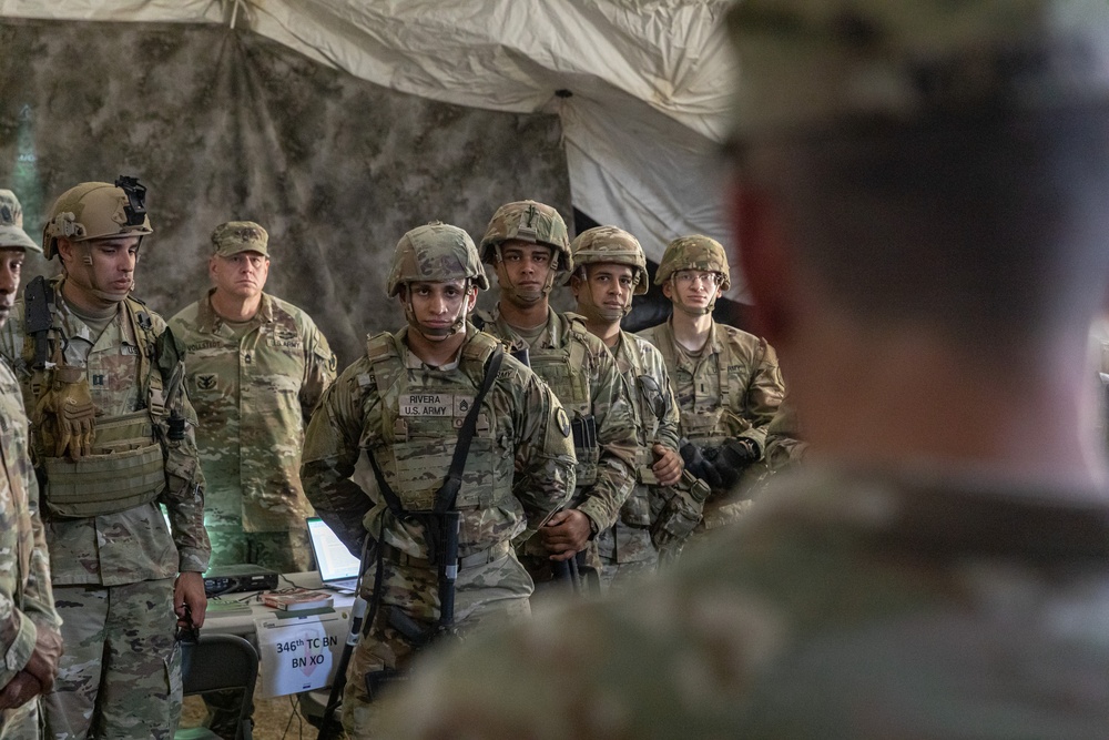 Sgt. Maj. of the Army Michael R. Weimer speaks with Soldiers