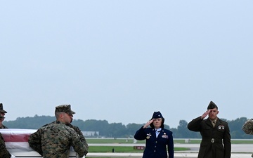 U.S. Marine Corps Cpl. Santiago Llanes  honored in dignified transfer Aug. 6, 2025