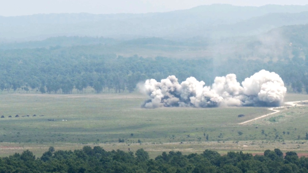 Combat engineers conduct 2,000-pound mine clearing line charge op at Fort McCoy