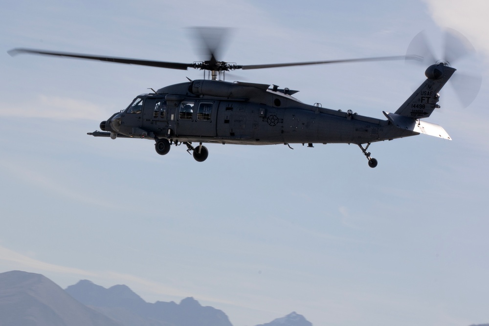 AKANG 210th RQS launches HH-60 Jolly Green II for novel flight from JBER