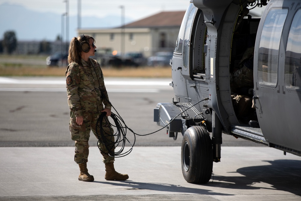 AKANG 210th RQS launches HH-60 Jolly Green II for novel flight from JBER