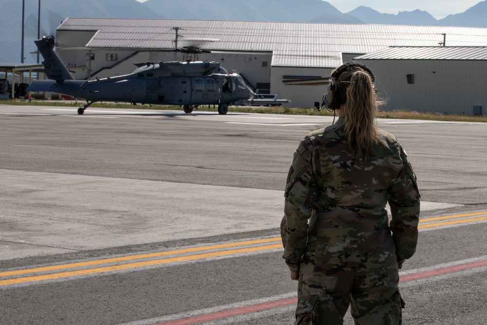 AKANG 210th RQS launches HH-60 Jolly Green II for novel flight from JBER