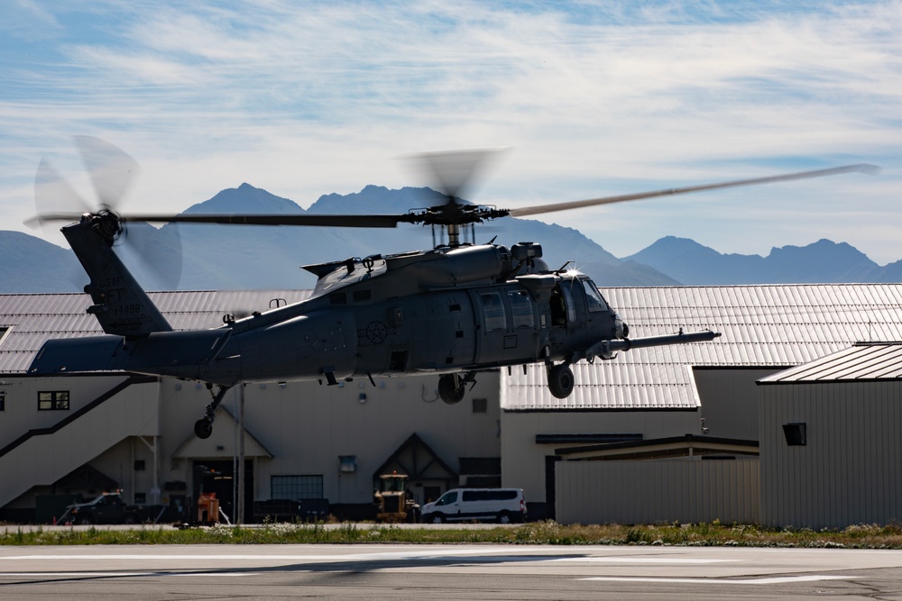 AKANG 210th RQS launches HH-60 Jolly Green II for novel flight from JBER