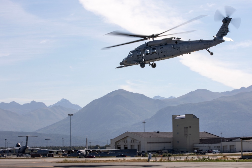 AKANG 210th RQS launches HH-60 Jolly Green II for novel flight from JBER
