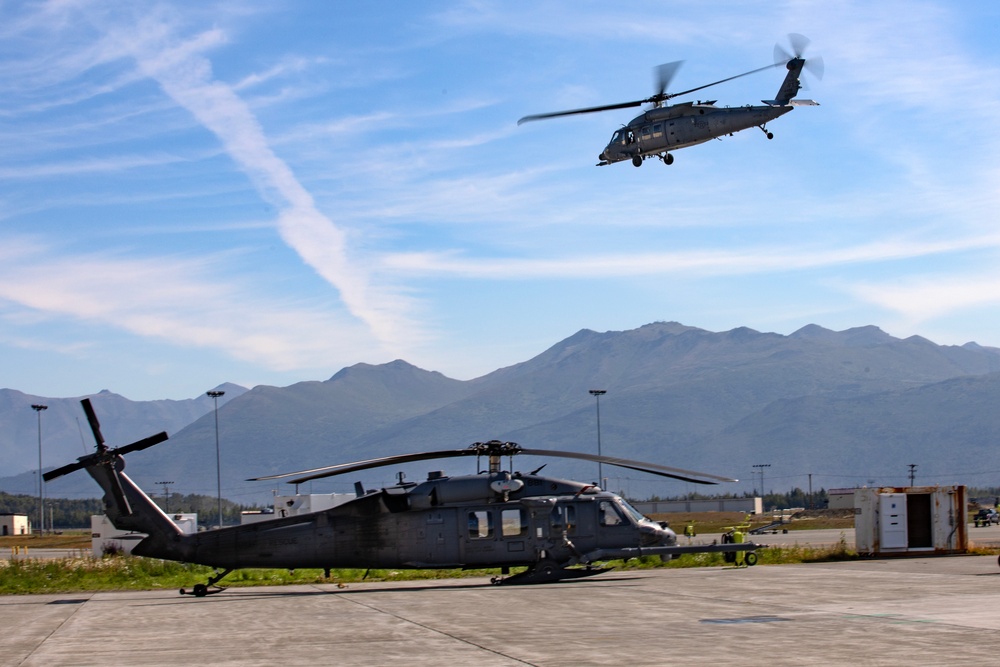 AKANG 210th RQS launches HH-60 Jolly Green II for novel flight from JBER