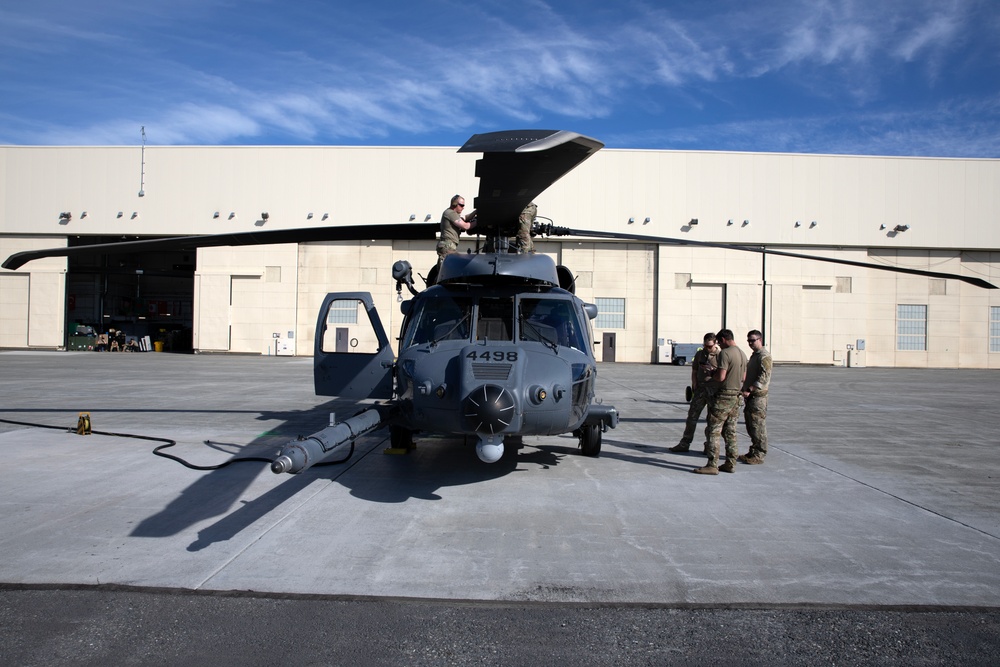 AKANG 210th RQS launches HH-60 Jolly Green II for novel flight from JBER