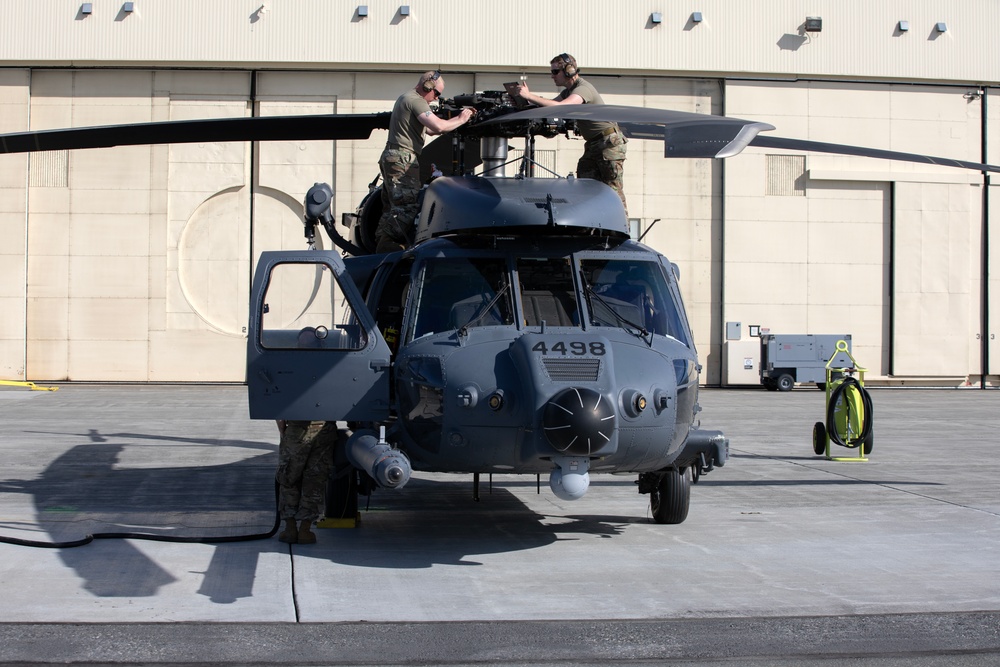 AKANG 210th RQS launches HH-60 Jolly Green II for novel flight from JBER