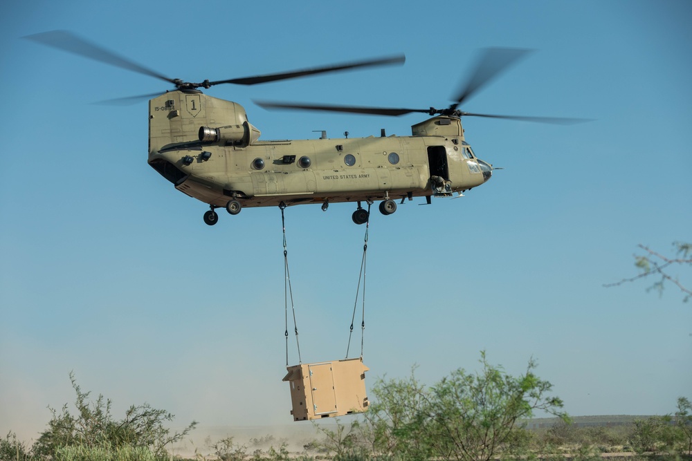 101st Division Sustainment Brigade conducts sling load operation to support US Customs and Border Protection