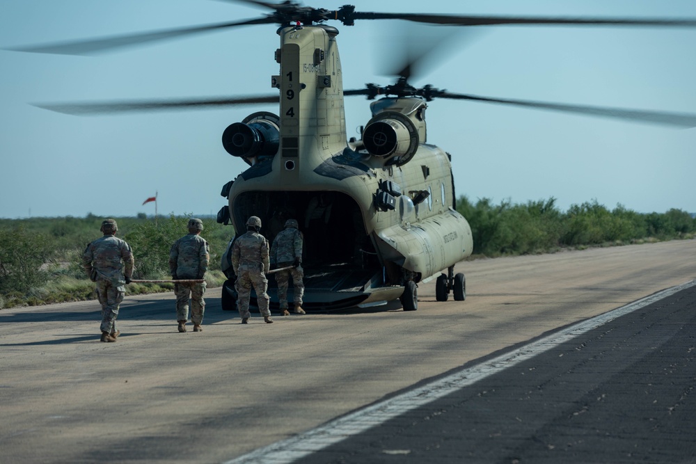 101st Division Sustainment Brigade conducts sling load operation to support US Customs and Border Protection