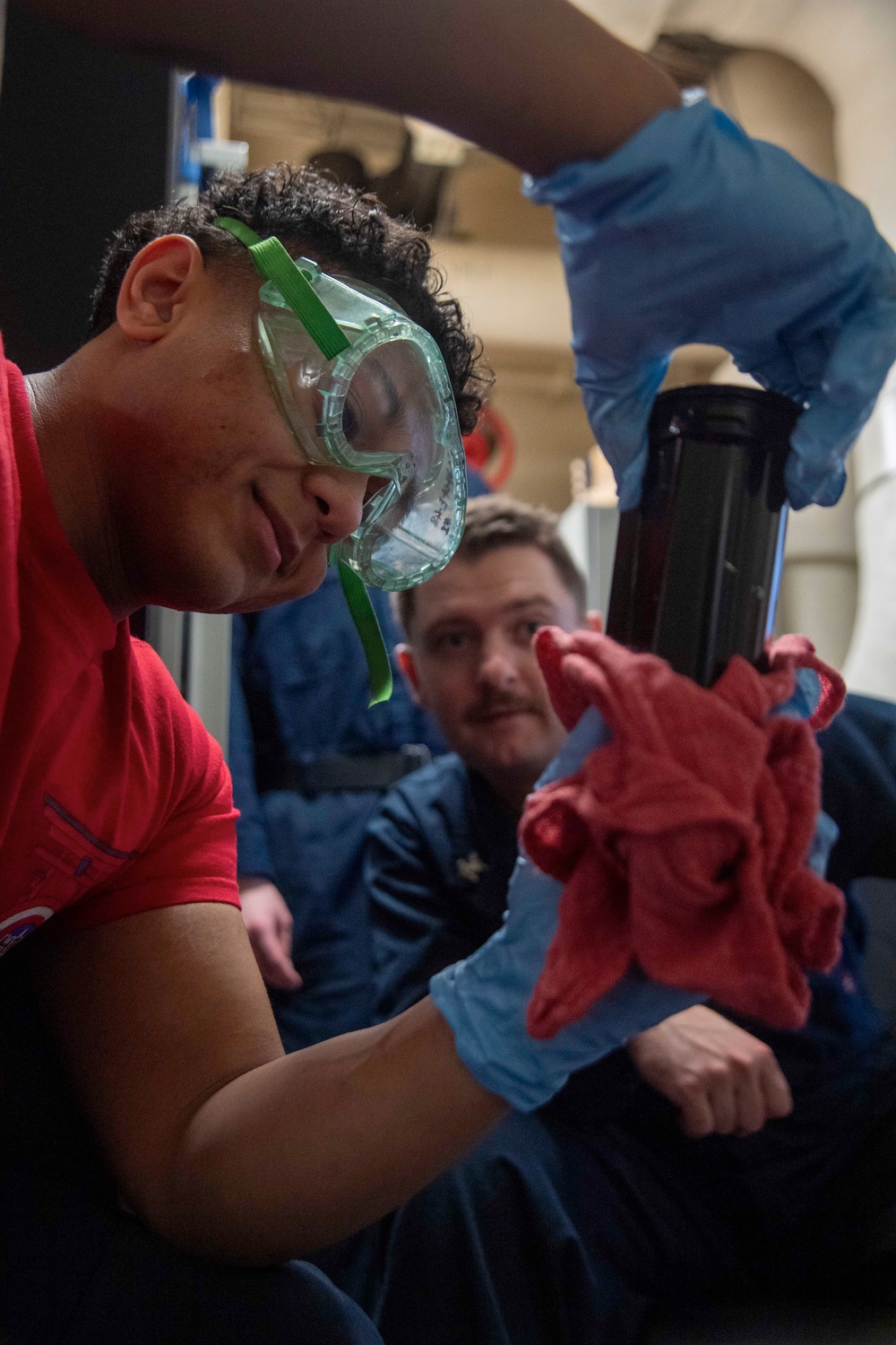 USS America (LHA 6) Sailors Conduct Maintenance