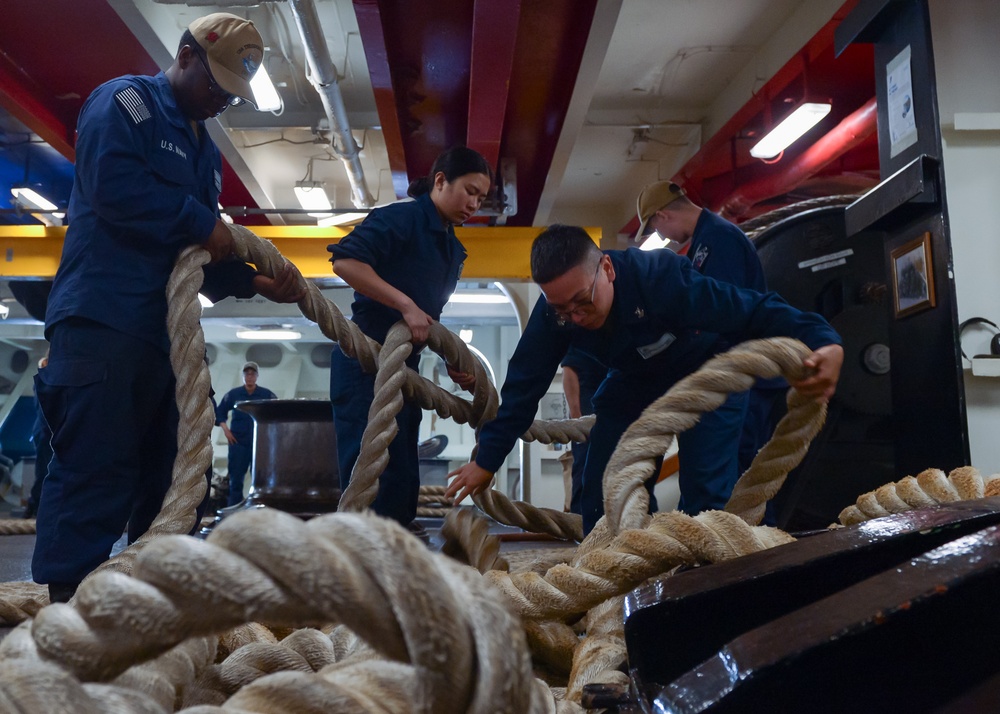 USS Theodore Roosevelt Line Handling